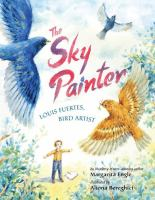 The Sky Painter book cover with yellow and blue birds