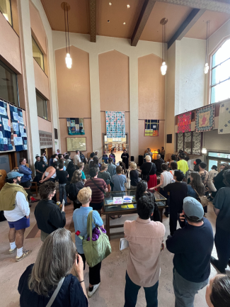 Crowds at an art opening
