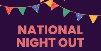 National Night Out banner for August 1 from 5-7:00pm