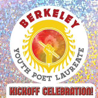 Berkeley Youth Poet Laureate logo on a glitter background