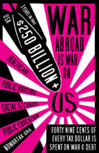 "War abroad is war on us" poster