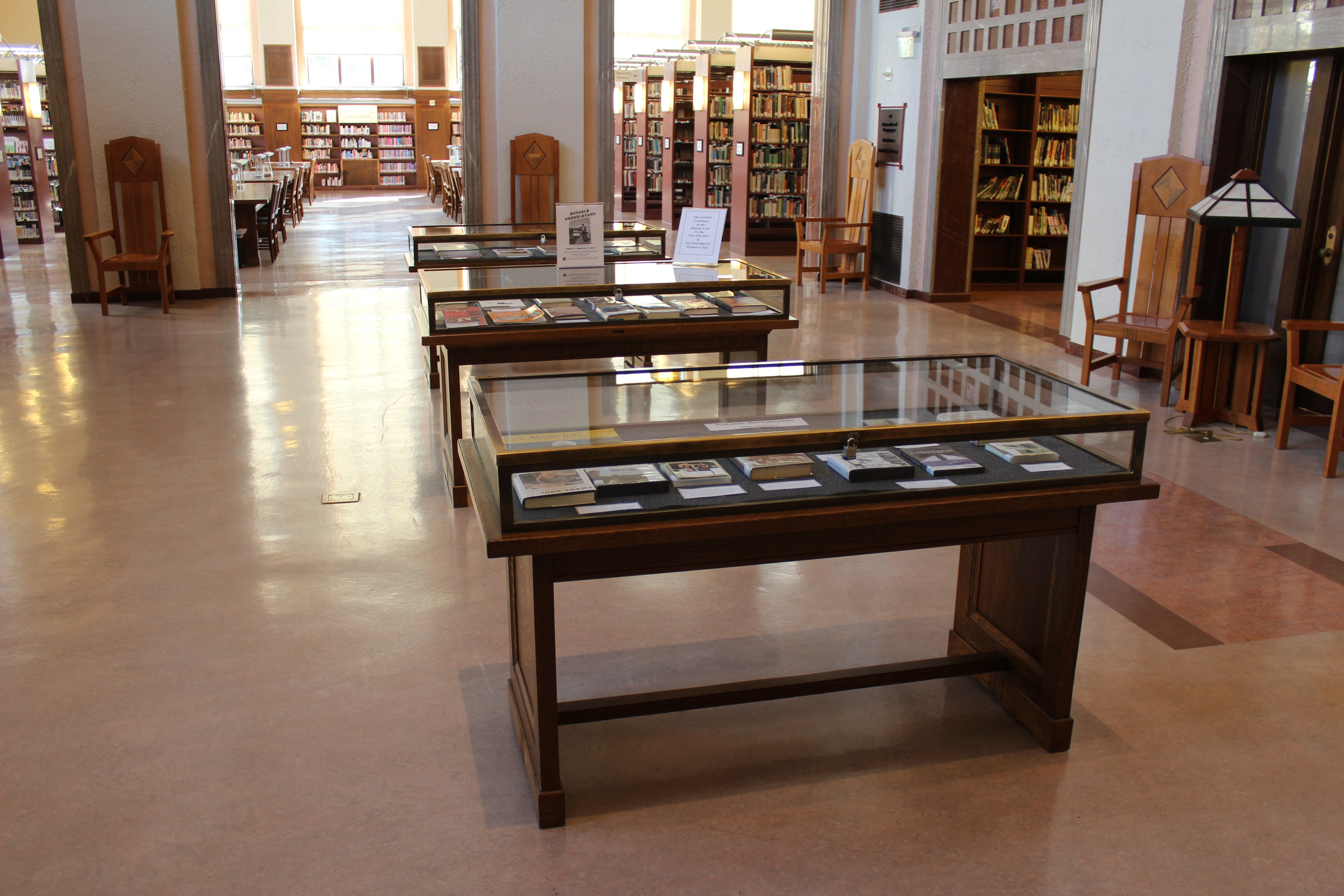 Notable Berkeleyans exhibit display cases