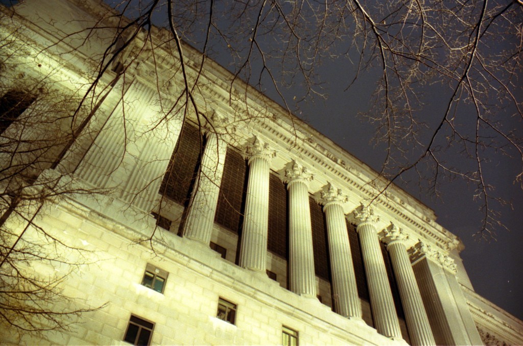 courthouse at night