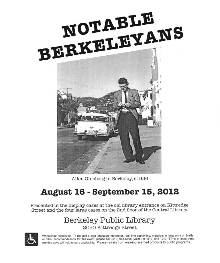 Notable Berkeleyans exhibit flyer