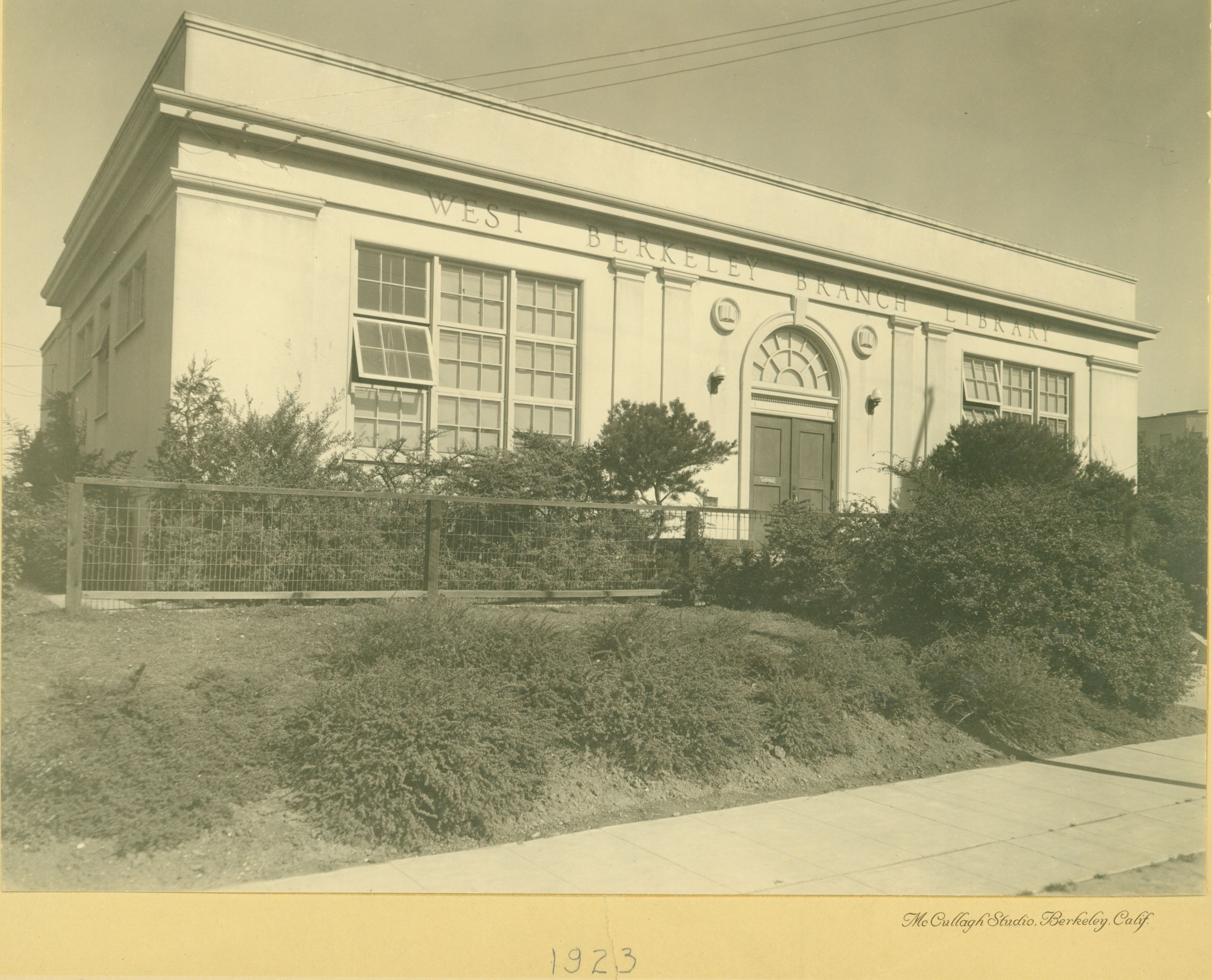 West Branch Libray exterior 1923