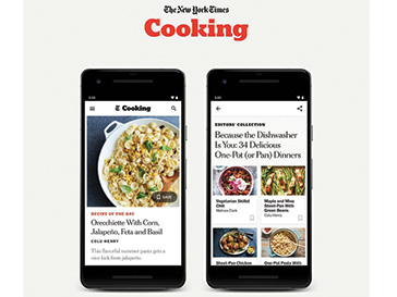 Two devices showing NY Times Cooking content