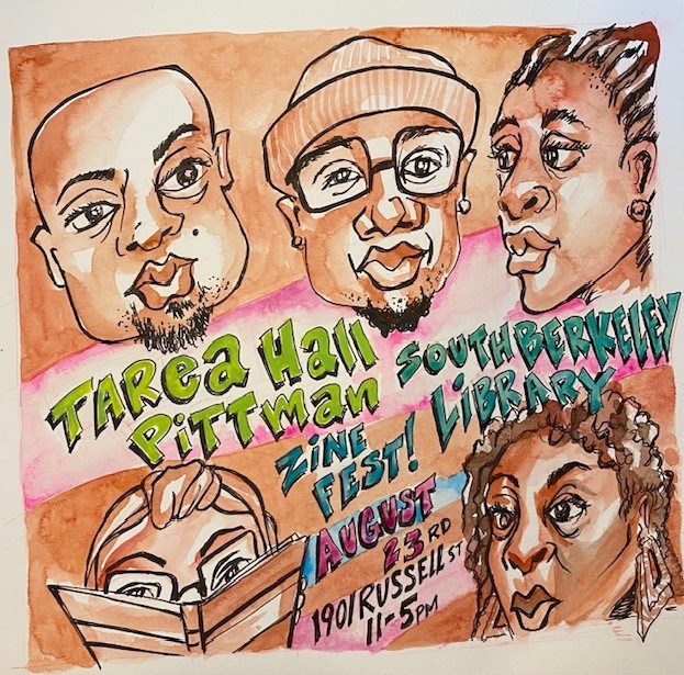 five hand-drawn faces