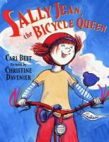 Girl riding a bicycle. Sally Jean the Bicycle Queen