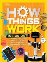 How things work book cover with a variety of technological and scientific objects