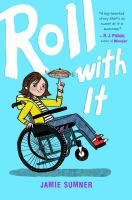 A kid with chin length hair leans back in a wheelchair while spinning a pie
