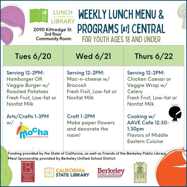 Lunch at the Library Week 3 menu and programs