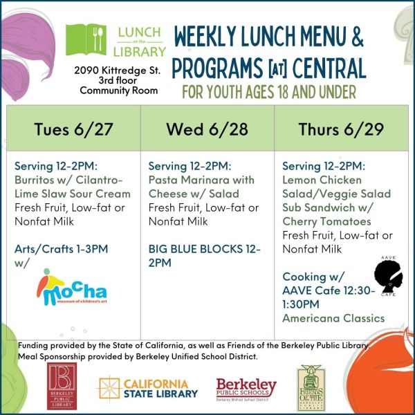 Lunch at the Library Week 4 menu and programs