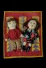 Flying Geese Doll Quilt with Two Dolls by Gail Mandella