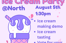Pink and purple Ice Cream Party flyer