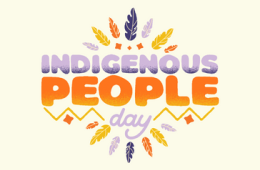image with feathers and the words "Indigenous People Day"