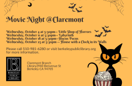 October movies at Claremont- slightly scary comedies for tweens, teens and adults