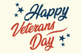 image with stars and the words "Happy Veterans Day"