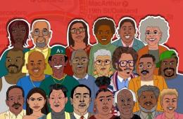 Charictures of Oakland celebrities