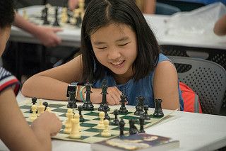 Girl playing Chess
