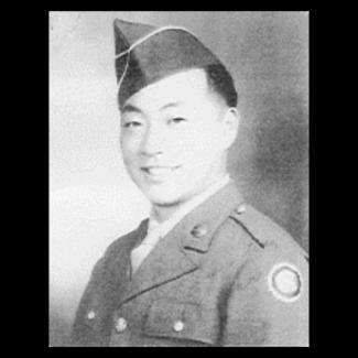 Black and white photograph of a soldier in full uniform