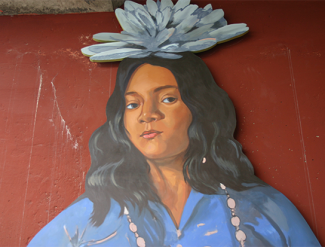 Ohlone woman depticted on mural