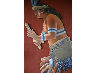 Ohlone dancer depticted on mural