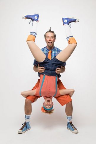 photo of Coventry holding Kaluza upside down
