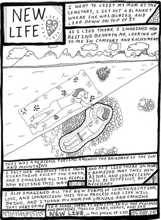 An example of a comic spread in one of Elise's zines