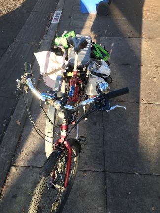 Cargo bike with groceries