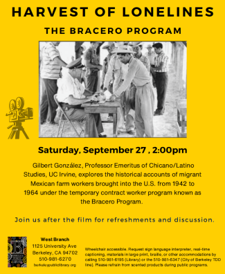 Harvest of Loneliness program flyer