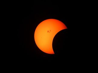 photograph of a partial solar eclipse