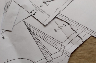 Paper sewing pattern pieces