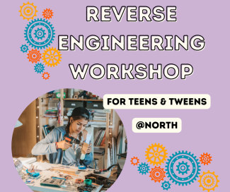 graphic with girl using tools and event title