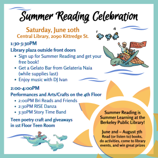 Flyer for summer reading celebration June 10th