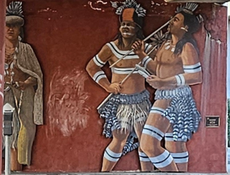 Ohlone dancers depicted on mural under University Ave bridge
