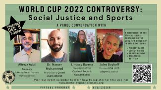 Event flier showing panel speakers