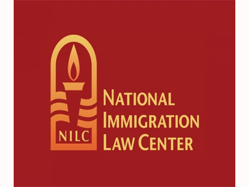 torch inside an arch with logo reading National Immigration Law Center