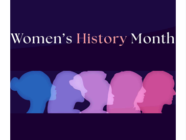 Women's History Month with multicolored silhouettes of various women