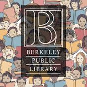 Berkeley Public Library logo on colorful background of kids reading books