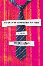 No One Can Pronounce My Name Book Cover. Image of pink embroidered cloth and blue necktie.