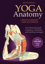 Illustrated muscles and bones of a person in a yoga pose. Text reads Yoga Anatomy