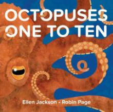 Octopuses One to Ten book cover depicting orange octopus on blue background