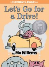 Let's go for a drive book cover with elephant and pig driving car