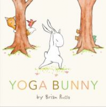 cartoon bunny in a standing yoga pose