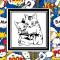 Two cats drawn anime style reading a comic book on a background of red, blue, yellow comics speech bubbles
