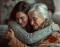 image of women hugging used in presentation on Effective Communication Strategies for Early, Middle, and Late Stage Dementia class with Dr. Anu Agarwal on May 13 at 10am